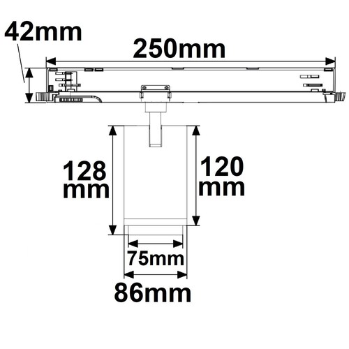 116123 Isoled 3-Phasen Schienen-Strahler fokussierbar 42W 20°-70° schwarz matt Produktbild Additional View 1 L