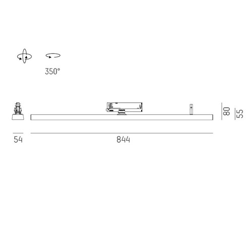 149-001010214050 Molto Luce Varido 2 LED 4770lm 4000K weiß BASIC TRACK 844mm Produktbild Additional View 1 L