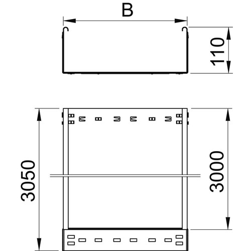 6059386 Obo MKSMU 120 FS Kabelrinne MKSMU ungelocht, Schnellverbindung 110x Produktbild Additional View 1 L