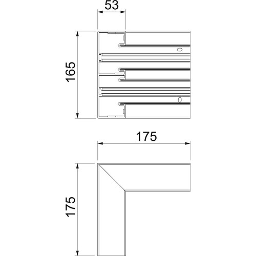 6113430 Obo GK-IS53165RW Inneneck starre Form 175x175x165 Polyvinylchlorid reinw Produktbild Additional View 1 L