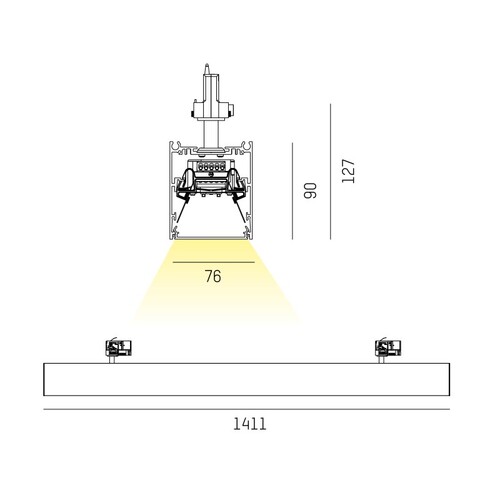 728-501051819600 Log LOG OUT 21 TRACK SCHIENENSTRAHLER MIT schwarz LED Produktbild Additional View 1 L