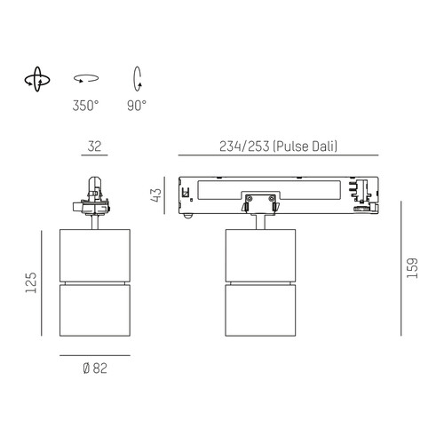 695-11161134966001 Molto Luce Mova M LED 3Ph.Strahler 3000K 1480lm 24° schwarz Produktbild Additional View 1 L