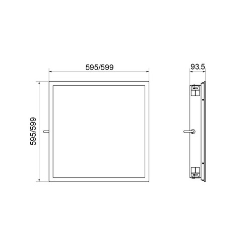 8246096304 SG Leuchten SENSE IP65 595x595 Weiss 4670lm 3000K Ra > 90 DALI Produktbild Additional View 1 L