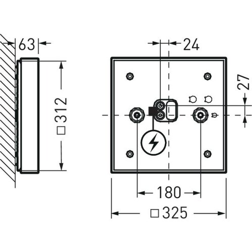 8240240 Trilux Wand und Deckenleuchten Olisq Q Diffusor weiß quadratisch ET 28 Produktbild Additional View 2 L