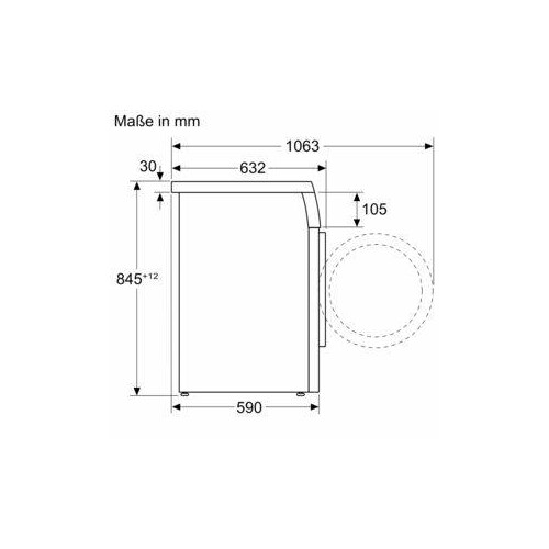 WUU28T49 Bosch Waschmaschine 9kg 1400U/min unterbaufähig Frontlader Produktbild Additional View 5 L