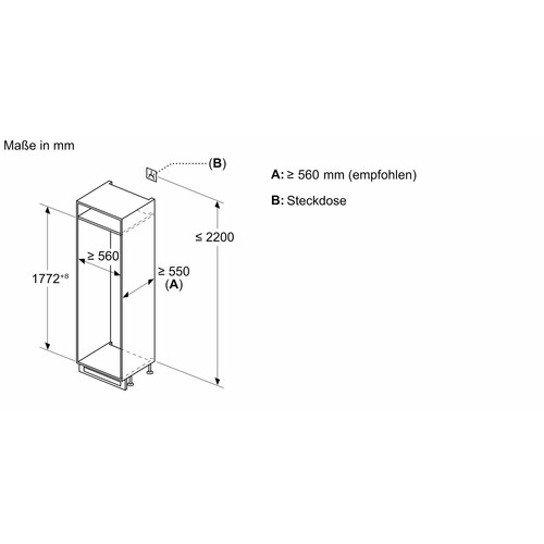 KIN865SE0 Bosch Geräte Einbau-Kühl- Gefrierkombination Produktbild Additional View 4 L