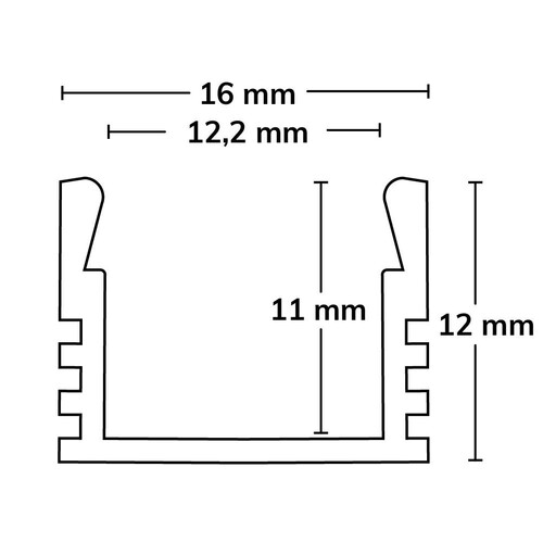 115936 Isoled LED Montageprofil MAXI-AB V2, weiß RAL9010 L: 200cm Produktbild Additional View 1 L