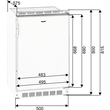 814005300 Exquisit UKS115-3-080E weiss Unterbau-Kühlschrank, Unterbaugerät, 3* Produktbild Additional View 4 S