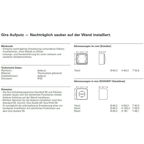 315613 Gira Wipptaster Wechsler Kontrollf. + Montpl. AP Reinweiß Produktbild Additional View 1 L