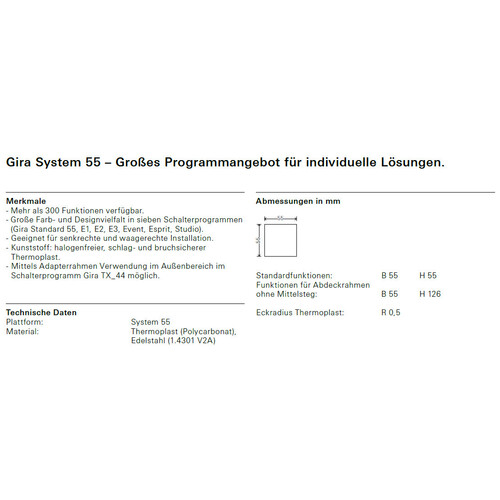 349526 Gira Wippe 2f gerade System 55 F Alu Produktbild Additional View 1 L
