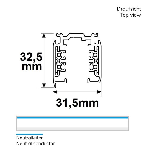 116210 Isoled 3-Phasen DALI Aufbauschiene 2m, schwarz Produktbild Additional View 1 L