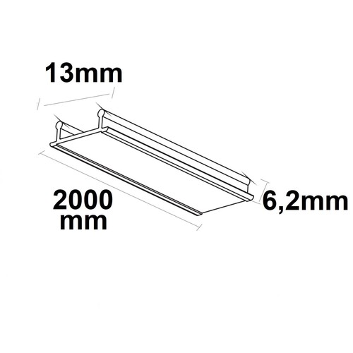 116265 Isoled 3-Phasen DALI Schiene Blindabdeckung, 2m, schwarz Produktbild Additional View 1 L