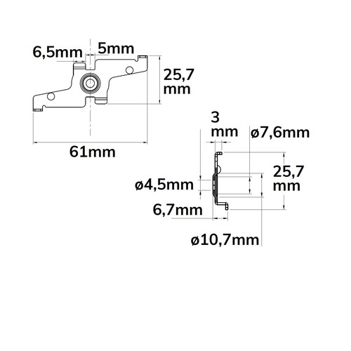 116067 Isoled Track48 Montageclip für Track48 Aufbauschienen, 2 Stück Produktbild Additional View 1 L