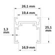116051 Isoled Track48 Aufbauschiene flat, schwarz, 200cm, 4-polig, inkl. En Produktbild Additional View 1 S