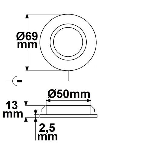 115722 Isoled LED Möbeleinbaustrahler MiniAMPgebürstet 24V 3W 3000K Produktbild Additional View 1 L