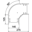 6036562 Obo RB 90 615 FS Bogen 90° für Kabelrinne, horizontal 60x150 Stahl ban Produktbild 1 S