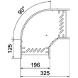 6036862 Obo RB 90 120 A2 Bogen 90° für Kabelrinne, horizontal 110x200 Edelstah Produktbild 1 S