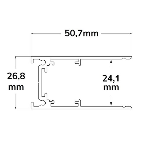 116050 Isoled Track48 Aufbauschiene, schwarz, 200cm, 4-polig, inkl. Endkappe Produktbild Additional View 1 L