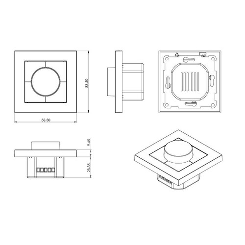 820422 SG Leuchten LEDDIM Abdeckung TW/ LEDDim SMART Master / DALI, schwarz neu Produktbild Additional View 1 L