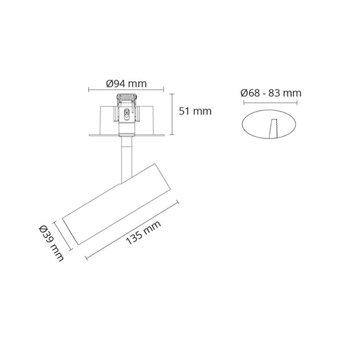320708 SG Leuchten TUBE MICRO R weiß 700lm 3000K Ra98 Phasenabschnitt Produktbild Additional View 1 L