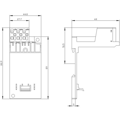 3RU29163AC01 Siemens Einzelaufstellungsträger für 3RU21/3RB3 Produktbild Additional View 3 L