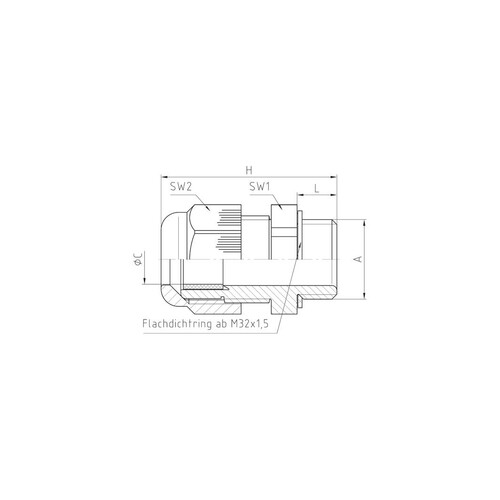 50021M25PA Jacob PA-Perfect-KV M25x1,5/PG21 RAL7001 Anschlussgew.15mm Produktbild Additional View 1 L