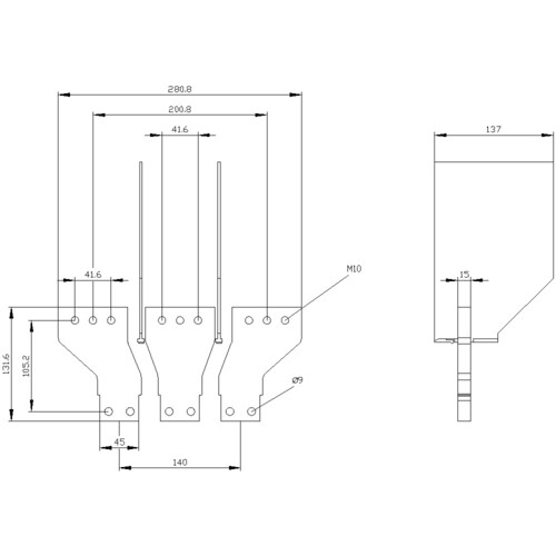 3VA96030QC01 Siemens Anschlussverbreiterung frontseitig 3 St Produktbild Additional View 2 L