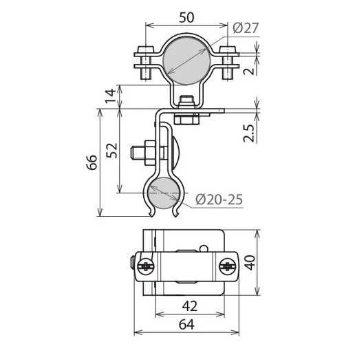 202860 Dehn Dachleitungshalter NIRO für Metalldächer mit Rundstehfalz für HVI-L Produktbild Additional View 2 L