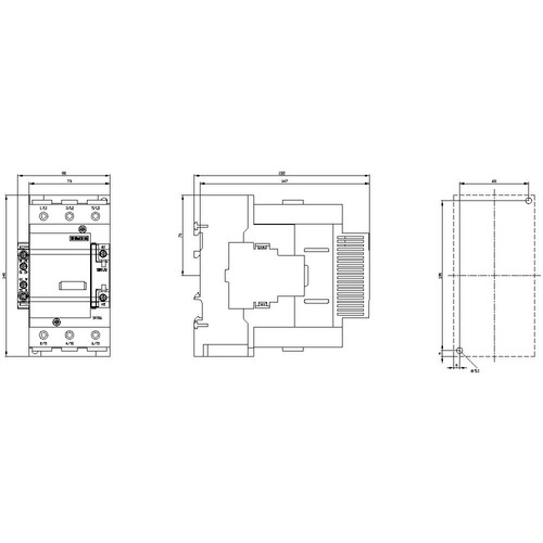 3RT2645-1NB35 Siemens Kondensatorschütz, AC-6b 75kVAr/400V, 2Ö, AC/DC 20-33V, S3 Produktbild Additional View 3 L