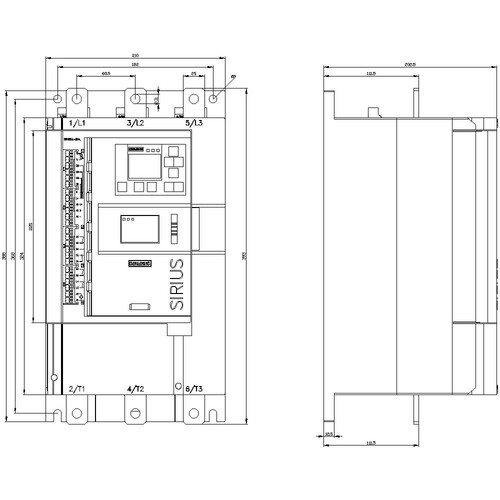 3RW5547-2HA16 Siemens SIRIUS Sanftstarter 200-690 V 470 A, AC 110-25 Produktbild Additional View 3 L