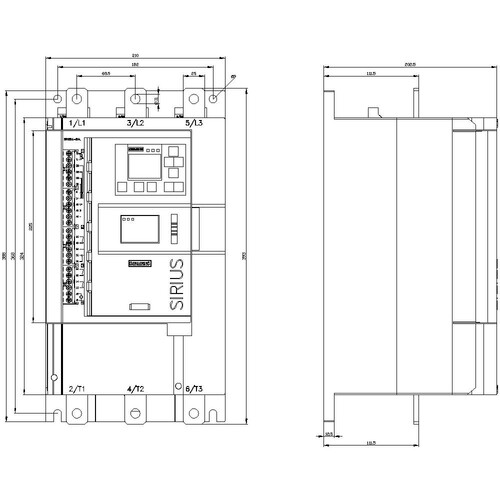 3RW5547-6HA06 Siemens SIRIUS Sanftstarter 200-690 V 470 A, AC/DC 24  Produktbild Additional View 3 L