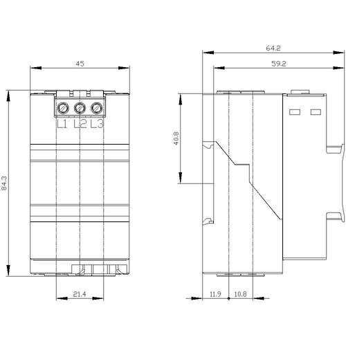 3UF7111-1AA01-0 Siemens Strom- /Spannungserfassungsmodul V2, 3-40A, Ba Produktbild Additional View 3 L