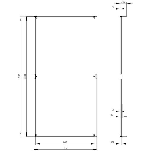 8MF1000-2AL03-0 Siemens SIVACON, Montageplatte, für Schrankrückwand, H:  Produktbild Additional View 2 L