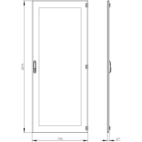 8MF1080-2UT14-0BE2 Siemens SIVACON Tür, rechts, Fenster, IP55, H: 2000 mm, B: 8 Produktbild Additional View 2 L