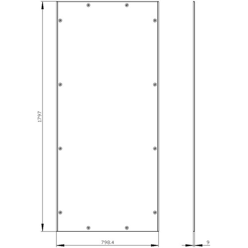 8MF1880-2UW60-1C Siemens SIVACON, Seitenwand / Rückwand, geschlossen, IP4 Produktbild Additional View 2 L