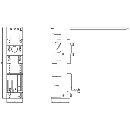 8US1251-5NS11 Siemens Geräteadapter S0, 32A für 60mm-Sammelschienen-System, 45x Produktbild Additional View 2 L