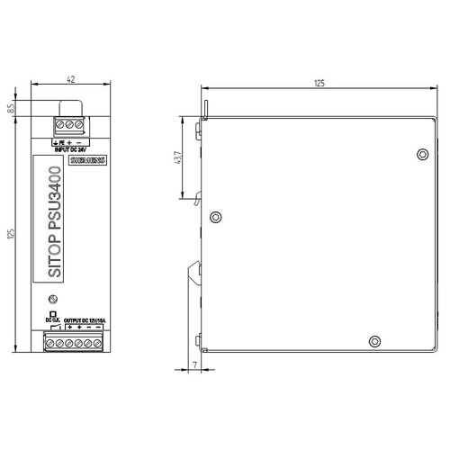 6EP3124-0TA00-0AY0 Siemens Stromversorgung SITOP PSU3400, DC 24 V/ Produktbild Additional View 3 L