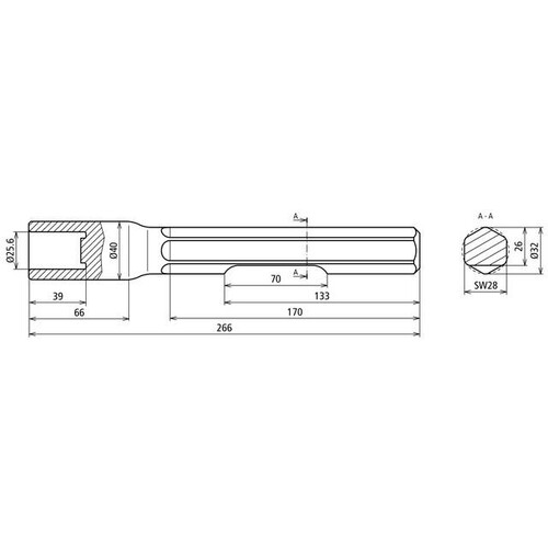 648029 Dehn Hammereinsatz für Rohrerder D25mm L266mm Ausführung Fabrikat Bosch/ Produktbild Additional View 2 L