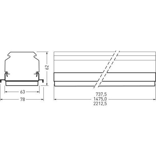 9002073022 Trilux Lichtbänder 765... E- Line Next Fix HCL Linse weiß rechteckig Produktbild Additional View 2 L