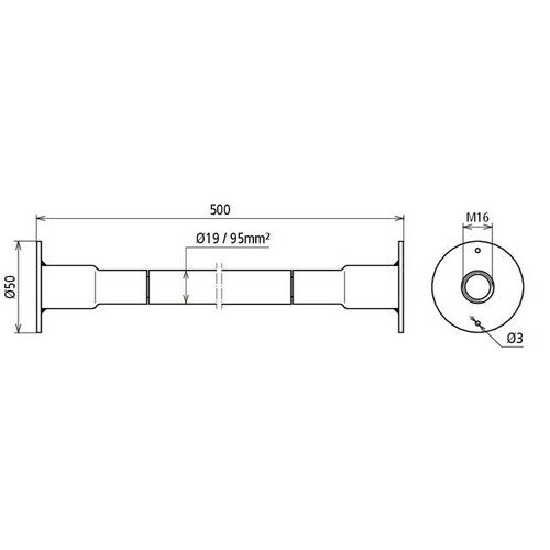 419071 Dehn Kupfer-Kabel-Erdungsbrücke H07V-K beidseitig mit Anschlussplatte M Produktbild Additional View 2 L