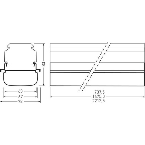 9002112720 Trilux Lichtbänder 765... E- Line Next Fix HCL Abdeckscheibe weiß re Produktbild Additional View 2 L