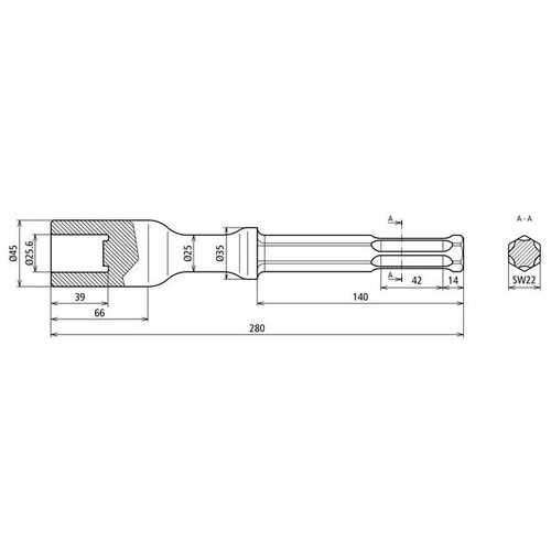 648031 Dehn Hammereinsatz für Rohrerder D25mm L280mm Ausführung Fabrikat Hilti  Produktbild Additional View 2 L