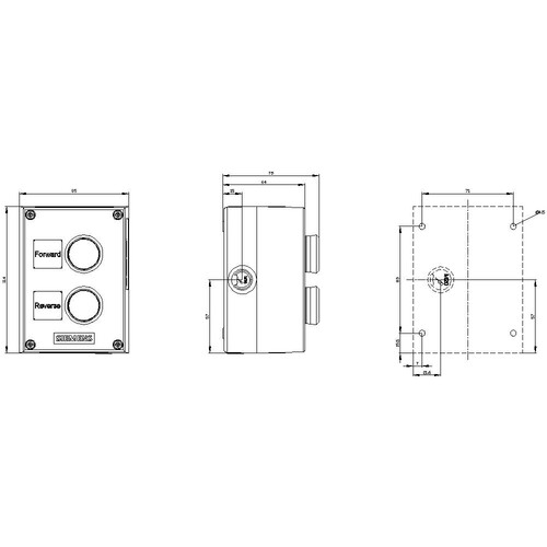 3SU1802-0AR00-2AB1 Siemens Gehäuse für Befehlsgeräte, 22 mm, rund Produktbild