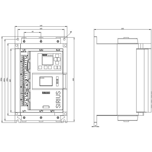 3RW5527-3HF14 Siemens SIRIUS Sanftstarter 200-480 V 93 A, AC 110-250 Produktbild Additional View 3 L