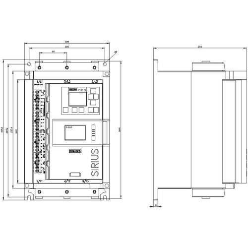 3RW5525-1HF04 Siemens SIRIUS Sanftstarter 200-480 V 63 A, AC/DC 24 V Produktbild Additional View 3 L