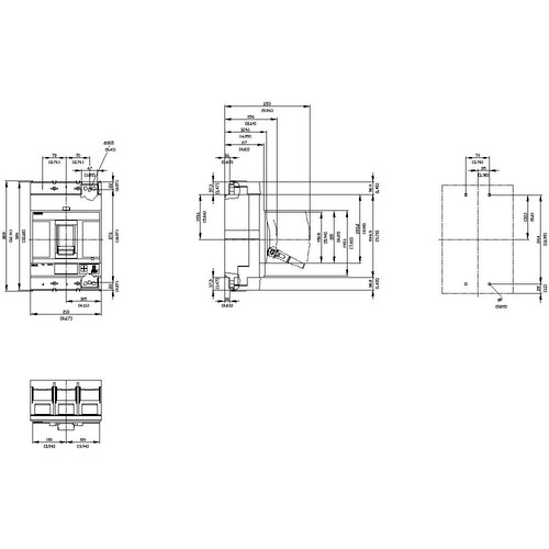 3VA6580-5JQ32-0AA0 Siemens Leistungsschalter 3VA6 UL Frame 800 Sch Produktbild Additional View 3 L