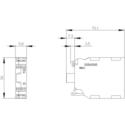 3SU1401-1BG24-3AA0 Siemens Ampel LED- Modul mit integrierter LED AC/DC 6-24V, Produktbild Additional View 3 L