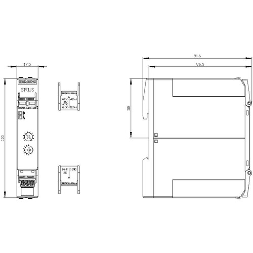3RP2505-1AB30-0AC1 Siemens Zeitrelais, 1W,  2 Funktionen (B, K), 7 Zeitbereich Produktbild Additional View 1 L