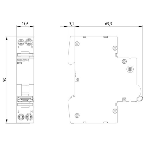 5SV6016-6MC20 Siemens Brandschutzschalter-LS-Kombi 5SV6 COM,  Produktbild Additional View 2 L