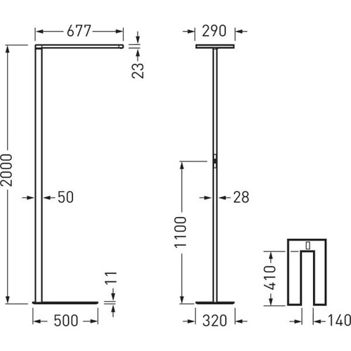 7941258 Trilux Standleuchten LuceoS S Prismen schwarz 90W 14500lm Wide reduce Produktbild Additional View 2 L